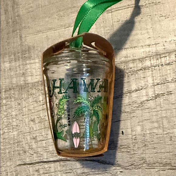 Starbucks Glass Ornament with Green Ribbon - Picture 3 of 3
